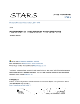 Psychomotor Skill Measurement of Video Game Players