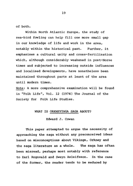 Of Both. Within North Atlantic Europe, the Study of Sea-Bird Fowling Can