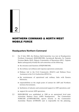Chapter 2: Northern Command and North West Mobile Force