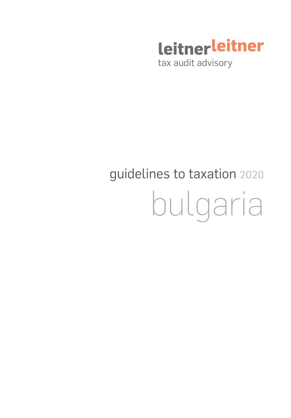 Guidelines to Taxation 2020 Bulgaria