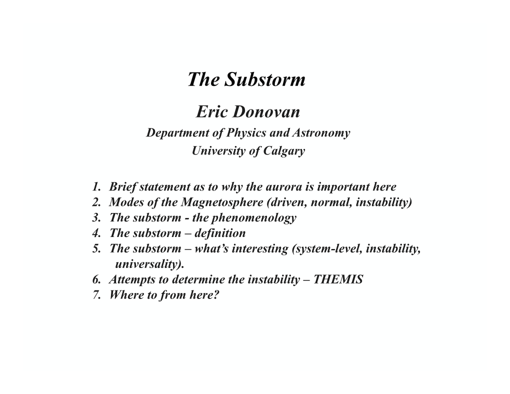 The Substorm