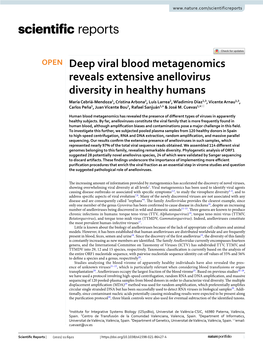 Deep Viral Blood Metagenomics Reveals Extensive Anellovirus