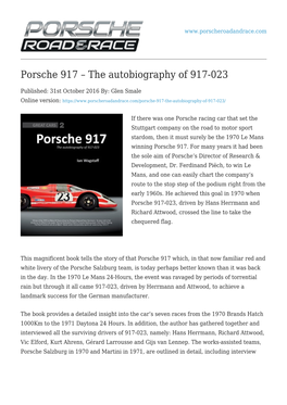 Porsche 917 &#8211; the Autobiography of 917-023