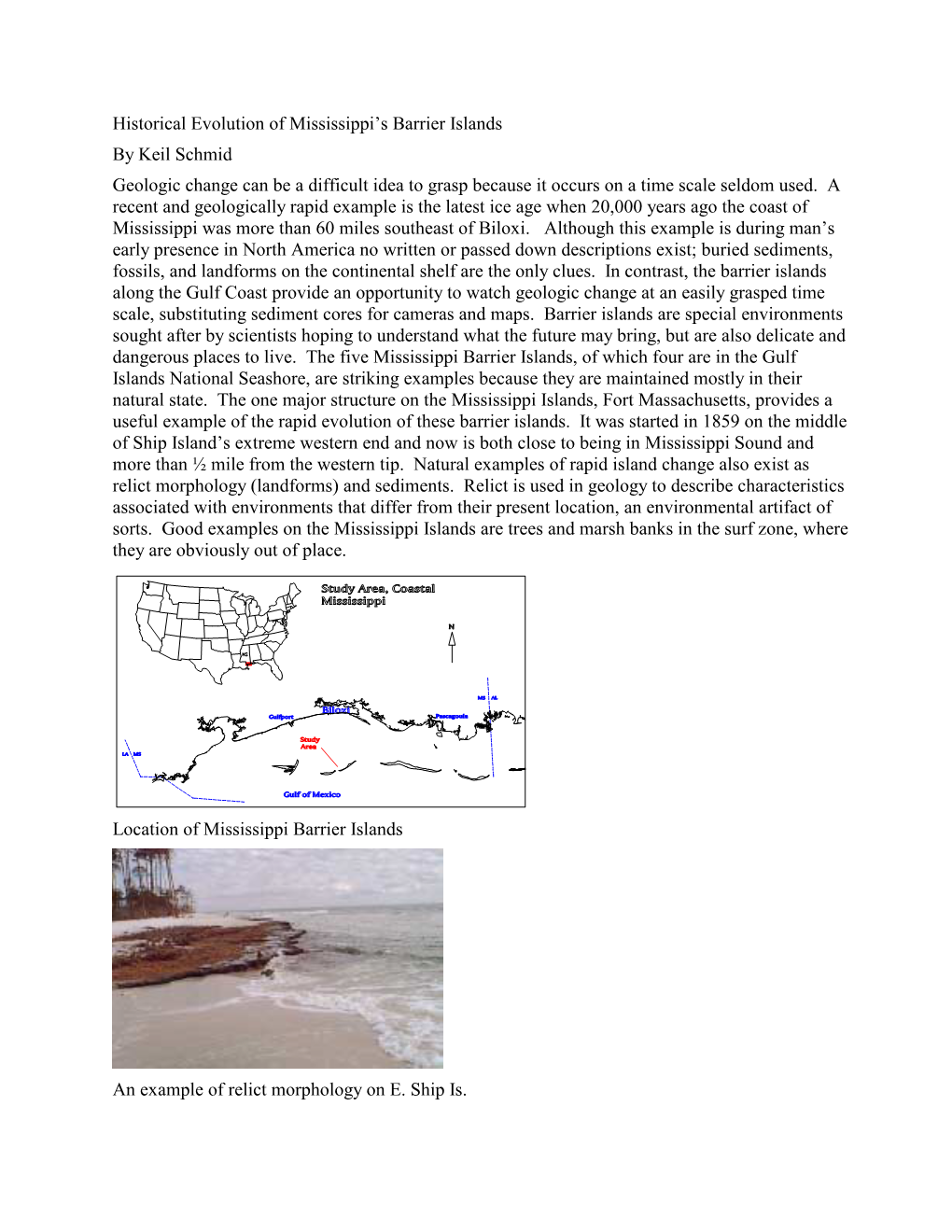 Historical Evolution of Mississippi's Barrier Islands