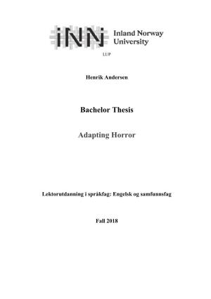 Bachelor Thesis Adapting Horror