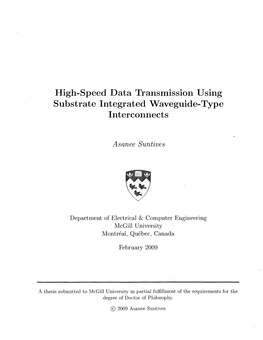 High-Speed Data Transmission Using Substrate Integrated Waveguide-Type Interconnects