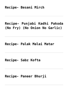 Besani Mirch,Recipe- Punjabi Kadhi Pakoda