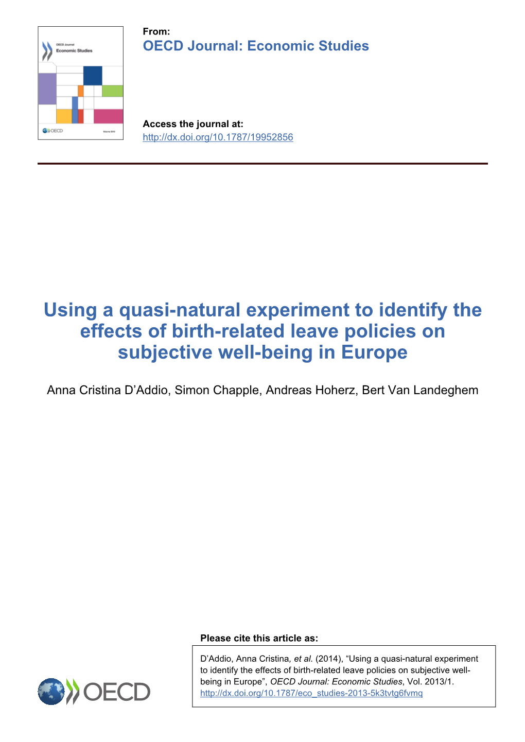 Using a Quasi-Natural Experiment to Identify the Effects of Birth-Related Leave Policies on Subjective Well-Being in Europe