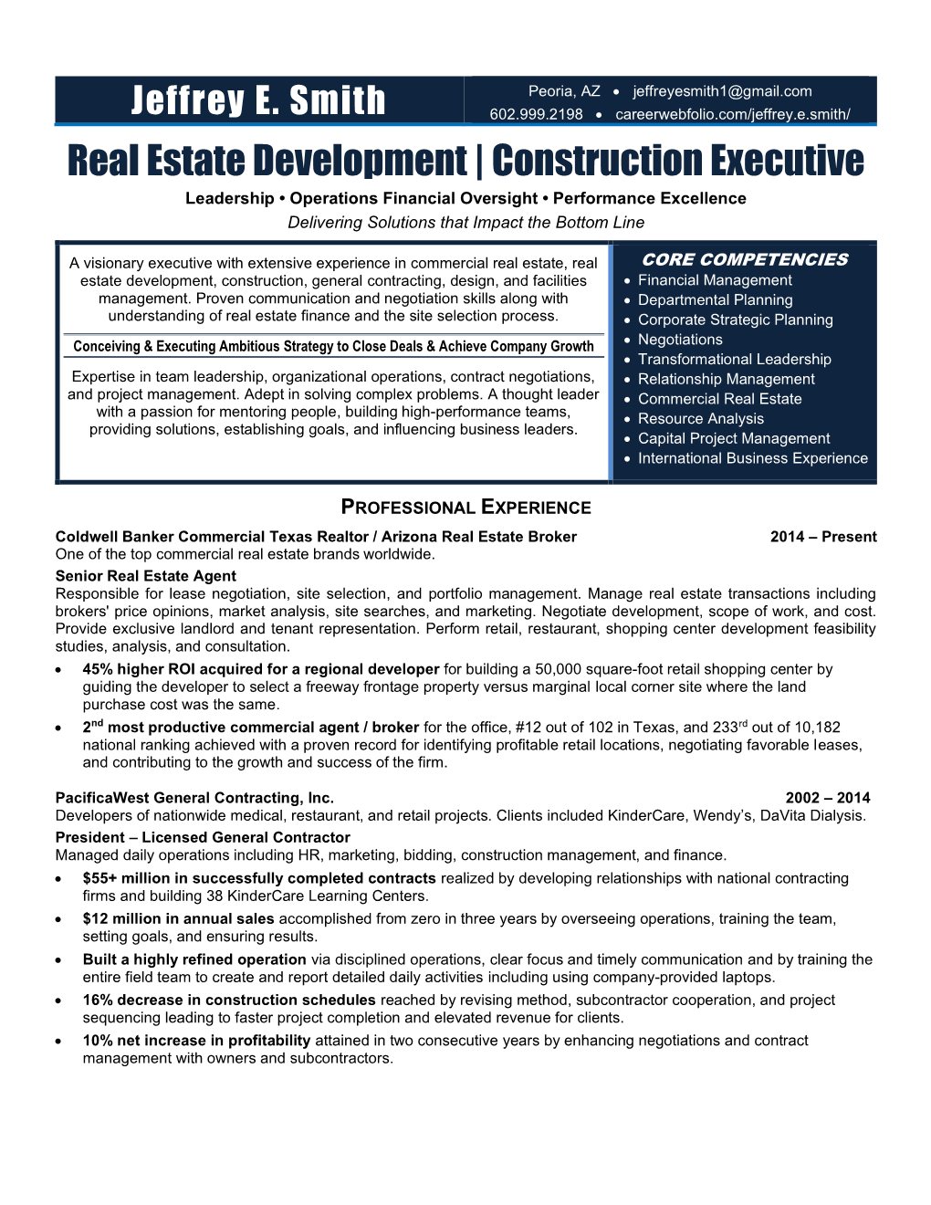 Real Estate Development | Construction Executive