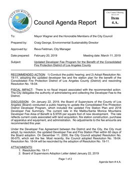 Council Agenda Report 4.A