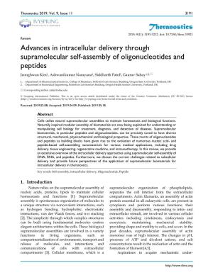 Theranostics Advances in Intracellular Delivery Through Supramolecular