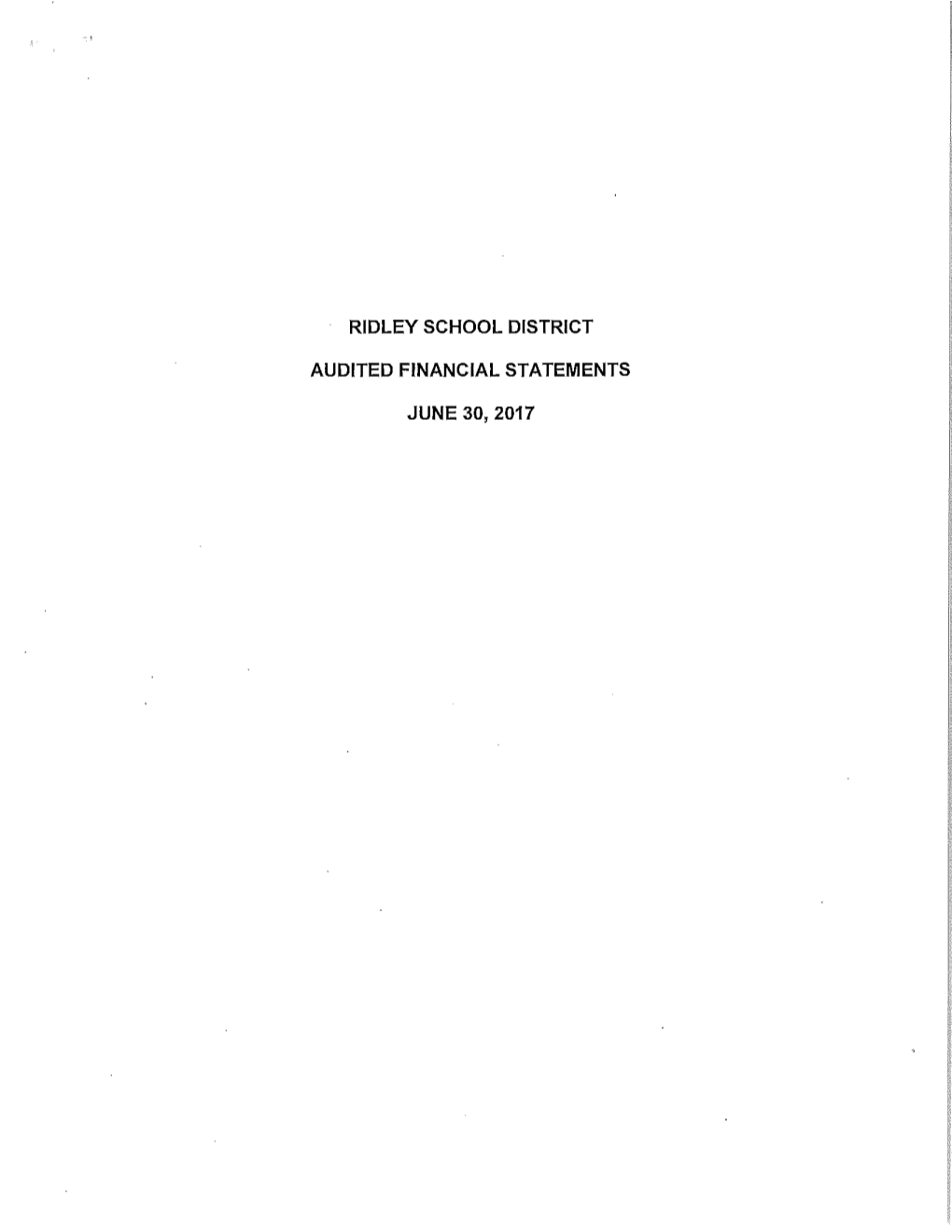 Ridley School District Audited Financial