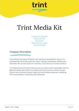 Trint Media Kit