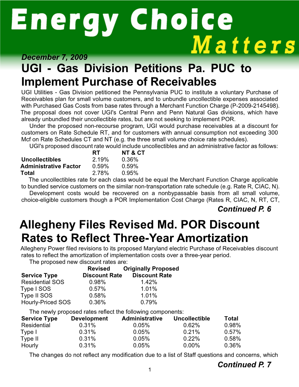 UGI - Gas Division Petitions Pa