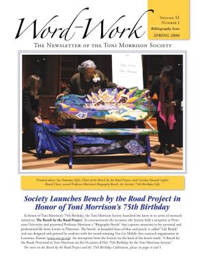 Society Launches Bench by the Road Project in Honor of Toni Morrison's