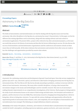 Astronomy in the Big Data Era Search