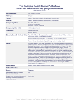 The Geological Society Special Publications