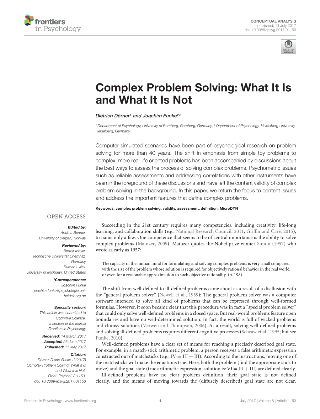 Complex Problem Solving: What It Is and What It Is Not