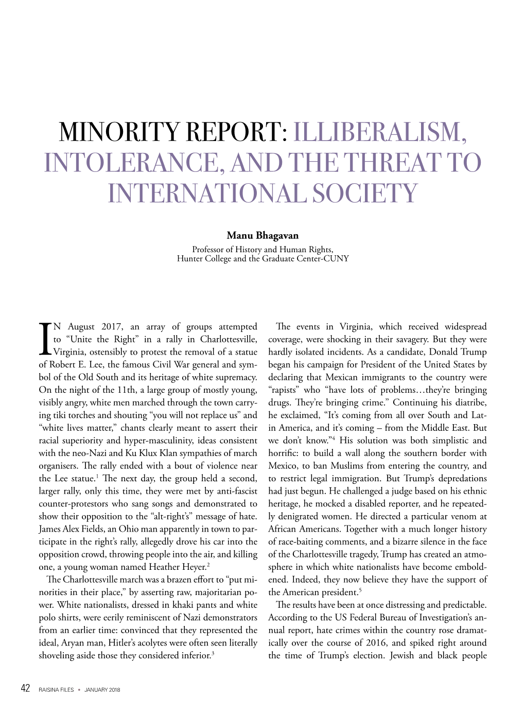 Minority Report: Illiberalism, Intolerance, and the Threat to International Society