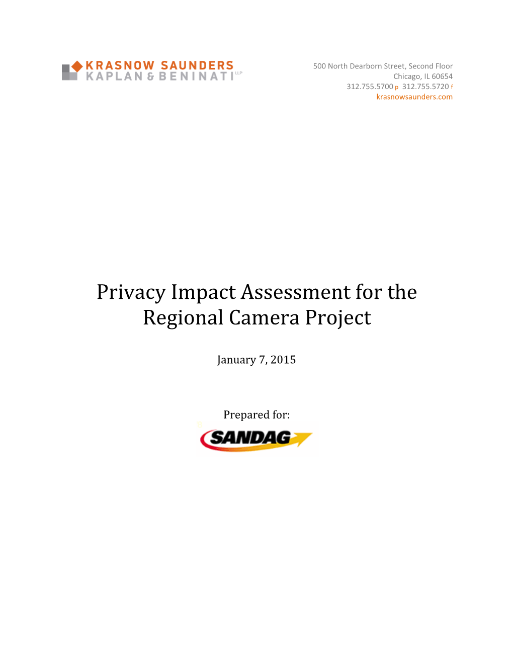 Privacy Impact Assessment for the Regional Camera Project