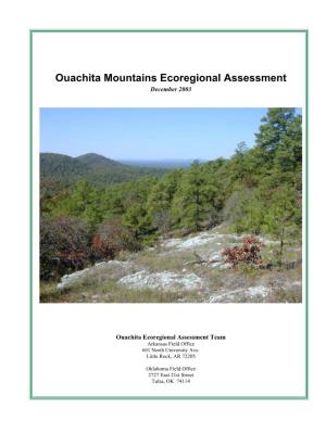 Ouachita Mountains Ecoregional Assessment December 2003