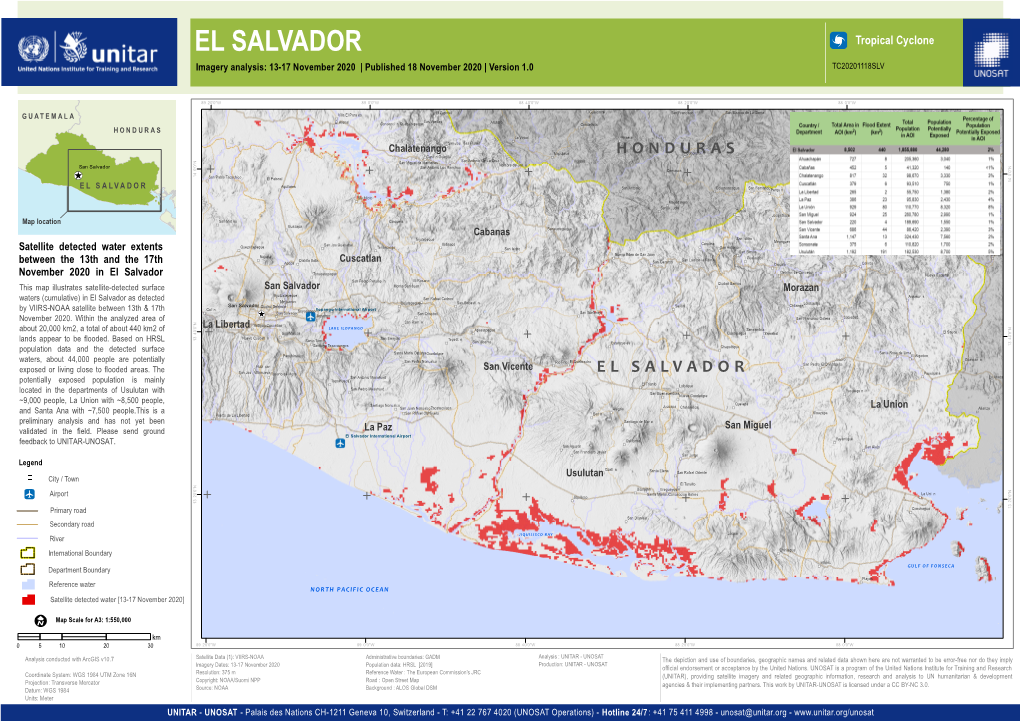 EL SALVADOR Tropical Cyclone Imagery Analysis: 13-17 November 2020 | Published 18 November 2020 | Version 1.0 TC20201118SLV