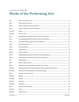 Works of the Performing Arts