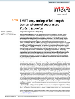 SMRT Sequencing of Full-Length Transcriptome of Seagrasses