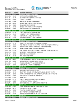 Schedule Quickprint TKRN-FM