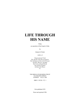 Life Through His Name