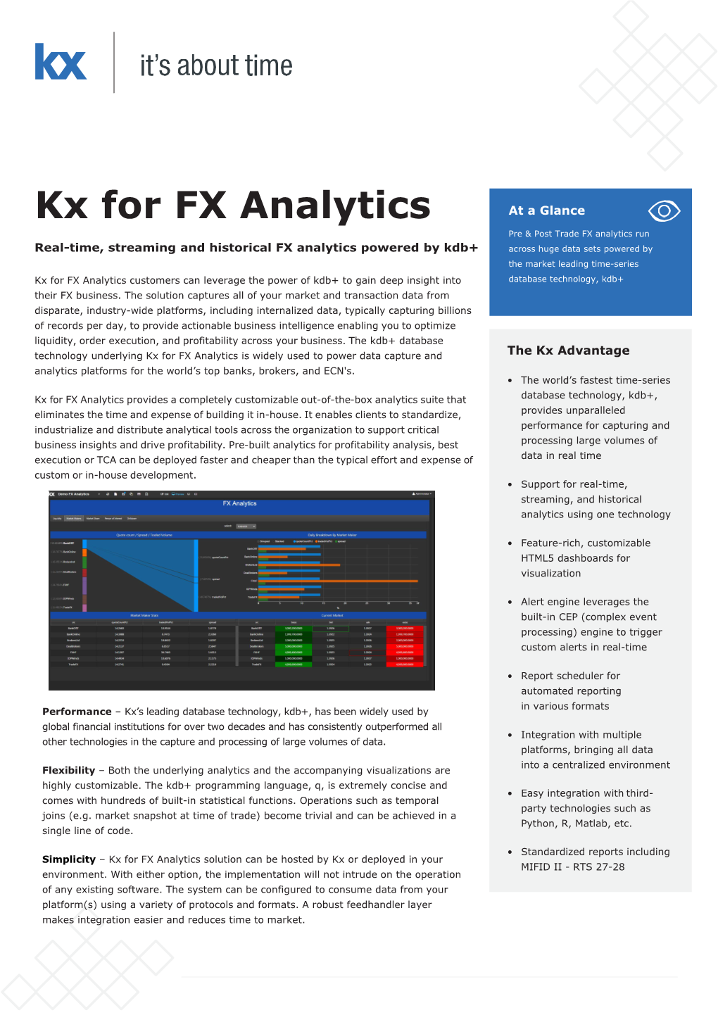 Kx for FX Analytics Flyer
