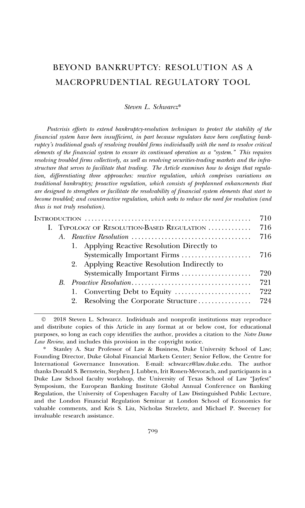 Beyond Bankruptcy: Resolution As a Macroprudential Regulatory Tool