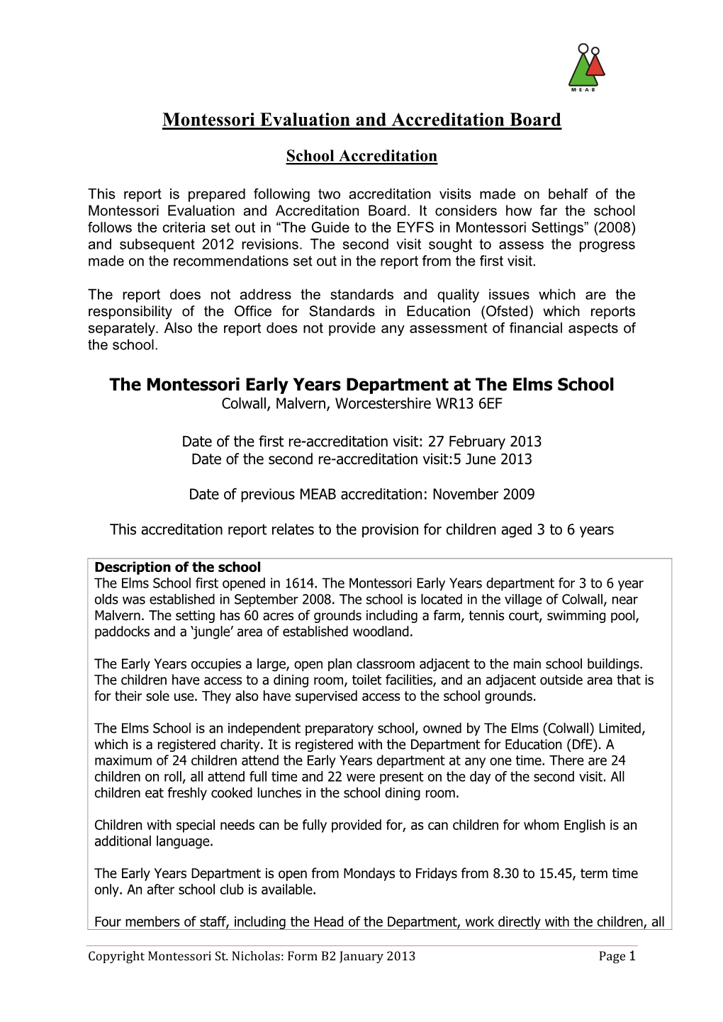 Montessori Evaluation and Accreditation Board