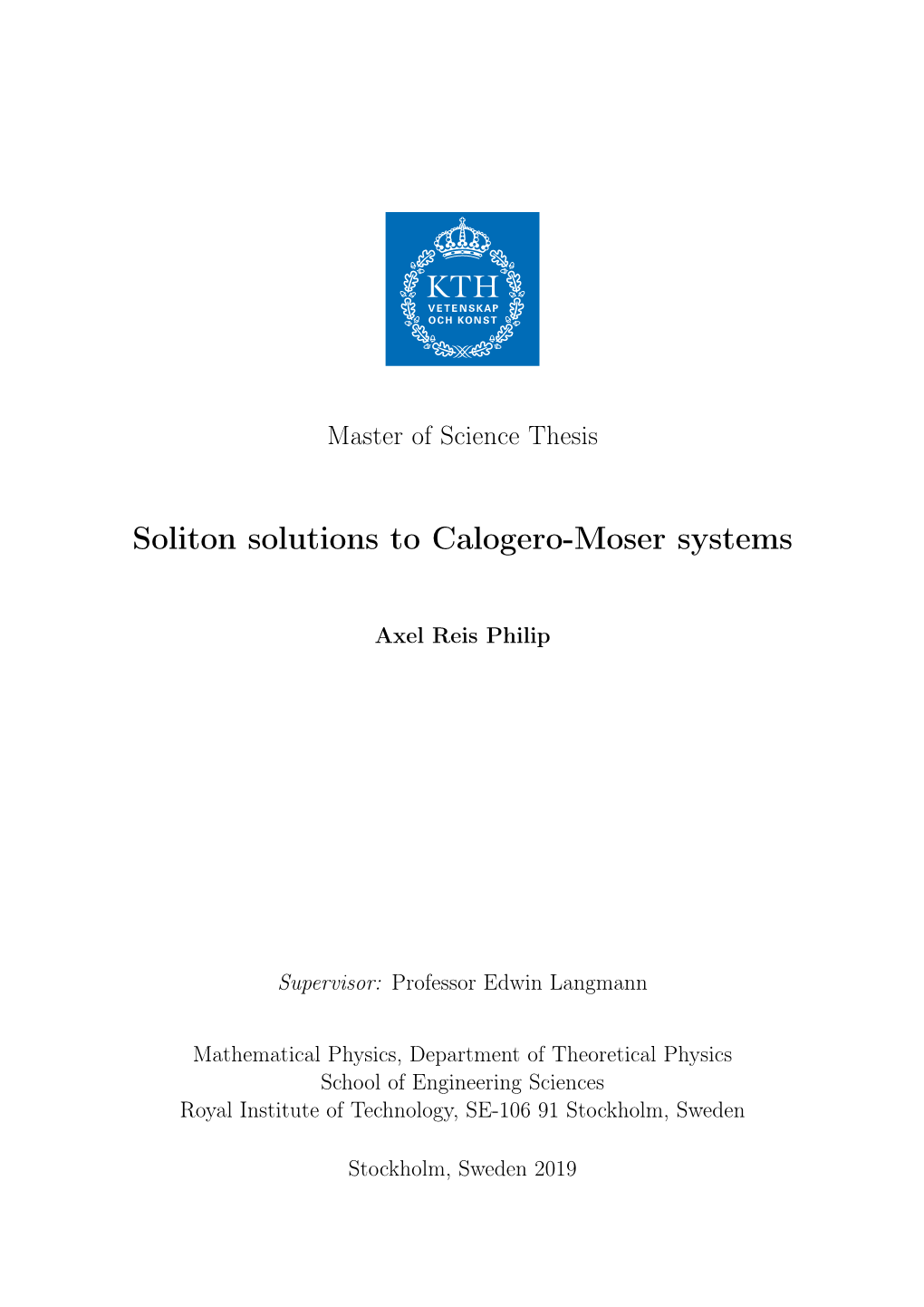 Soliton Solutions to Calogero-Moser Systems
