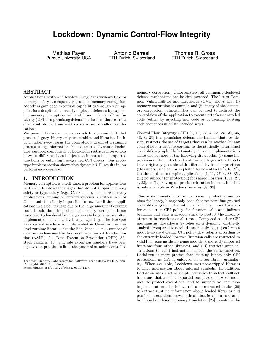 Lockdown: Dynamic Control-Flow Integrity