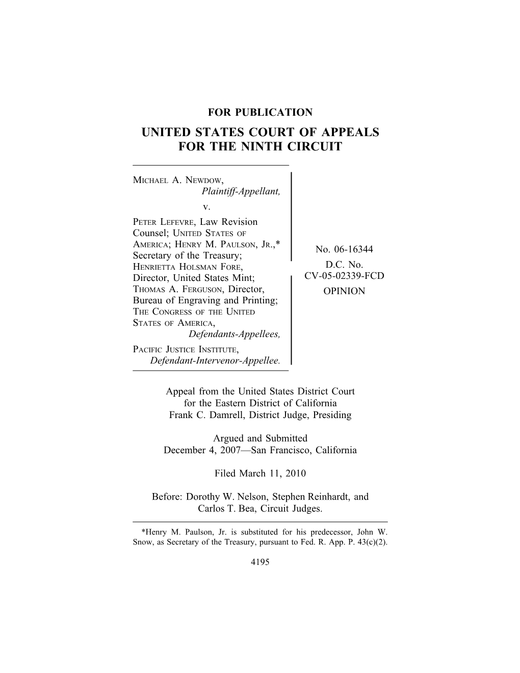 NEWDOW V. LEFEVRE Opinion by Judge Bea; Concurrence by Judge Reinhardt