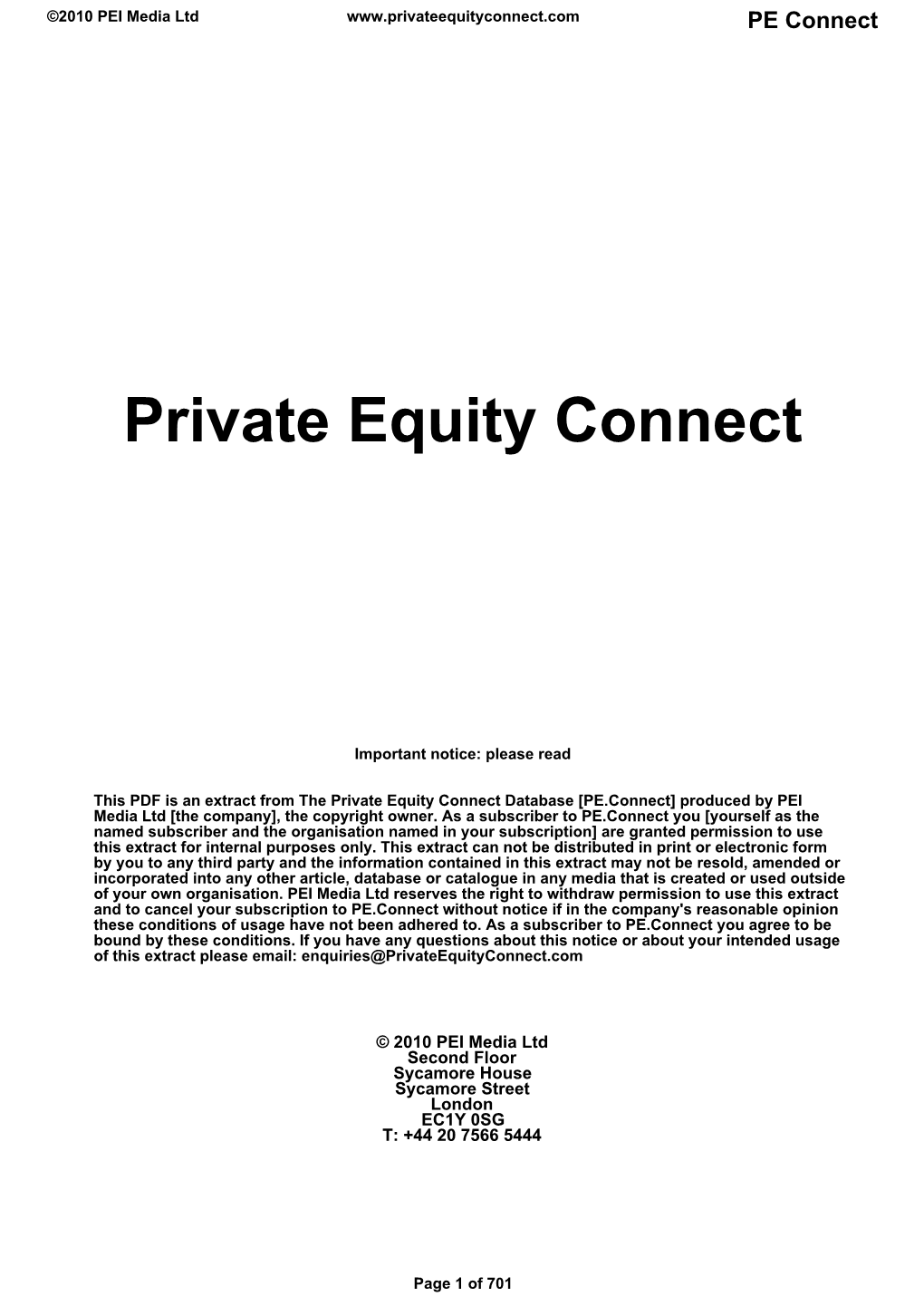 Private Equity Connect