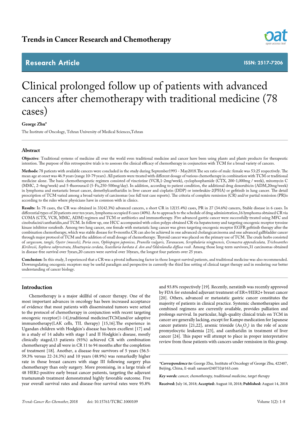 Clinical Prolonged Follow up of Patients With