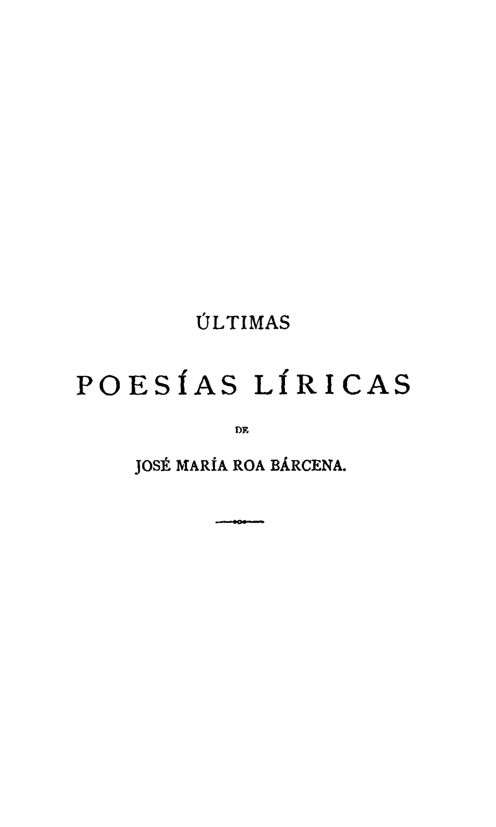 Últimas Poesías Líricas