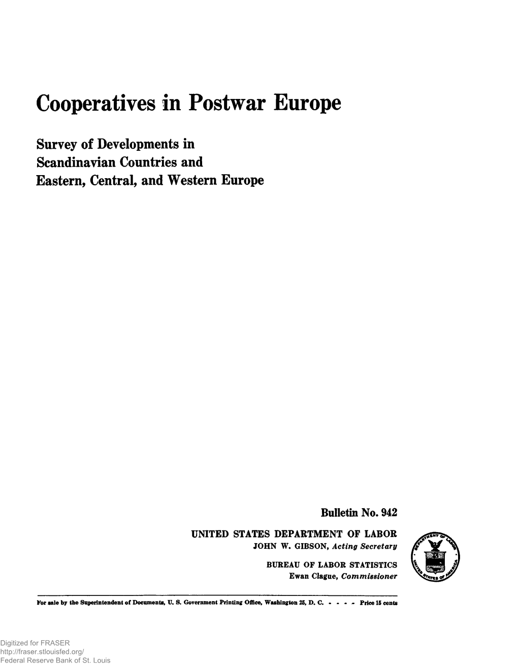 Cooperatives in Postwar Europe