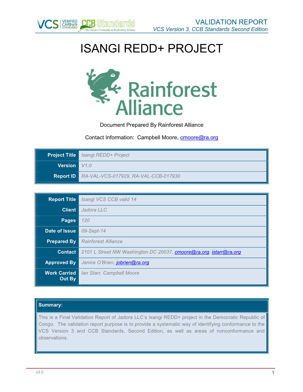 Isangi Redd+ Project