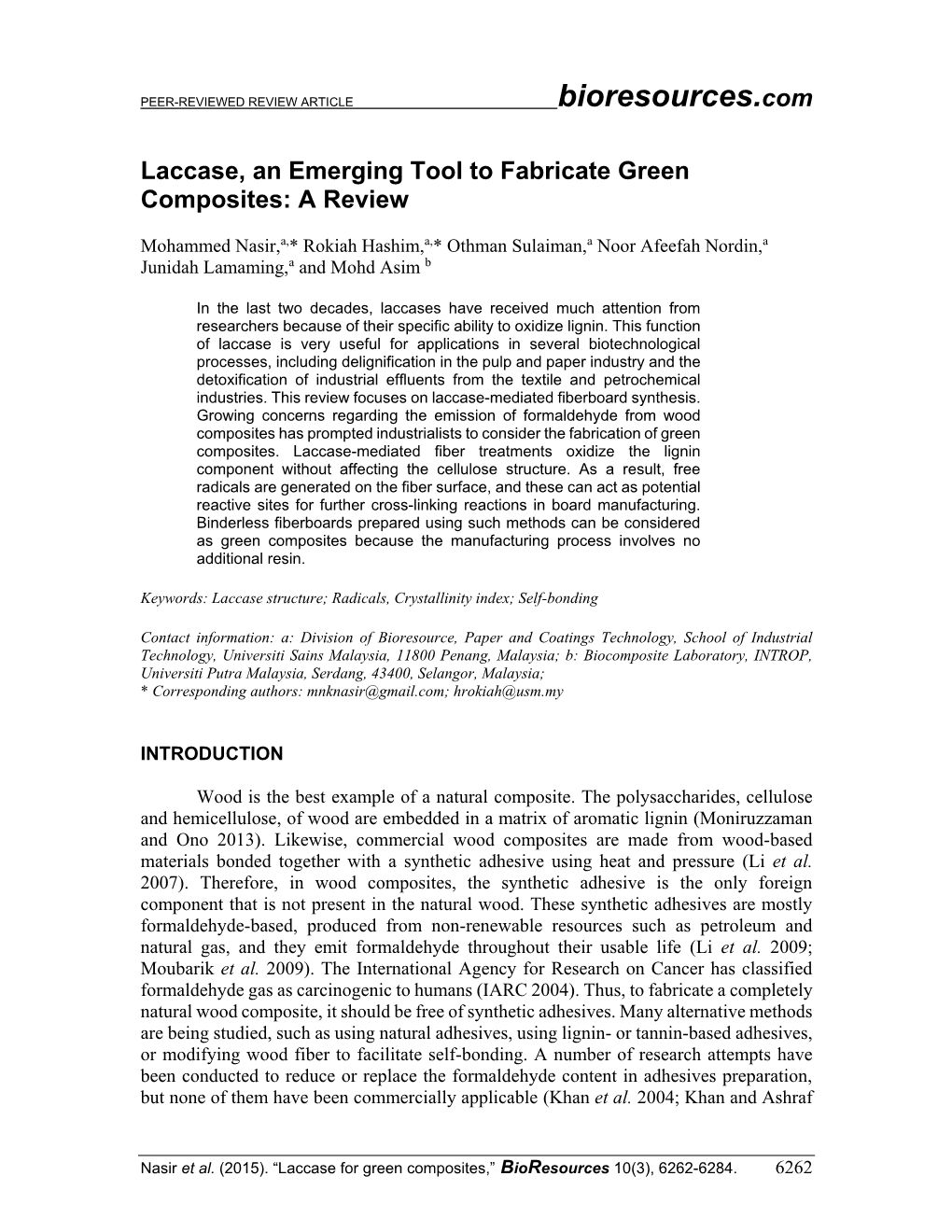 Laccase, an Emerging Tool to Fabricate Green Composites: a Review