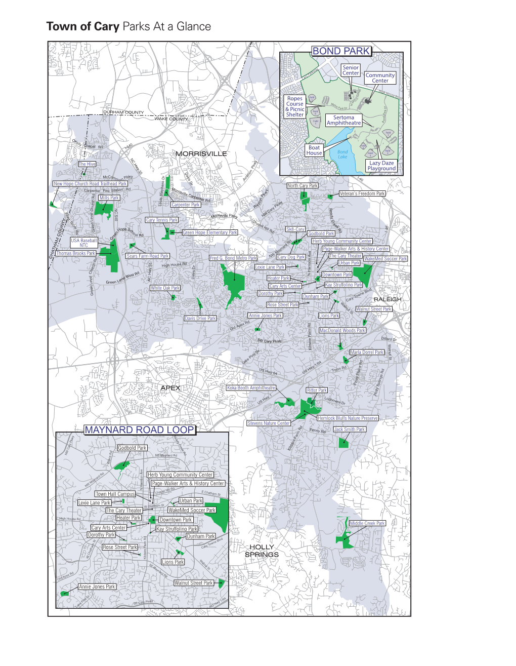 Town of Cary Parks at a Glance