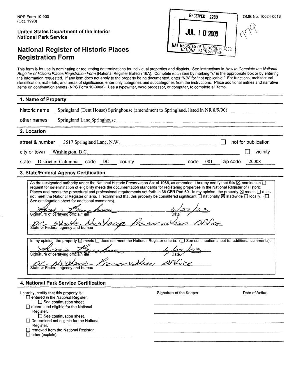 Continuation Sheets (NPS Form 10-900A)