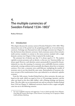 4. the Multiple Currencies of Sweden-Finland 1534–18031