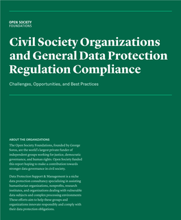 Civil Society Organizations and General Data Protection Regulation Compliance