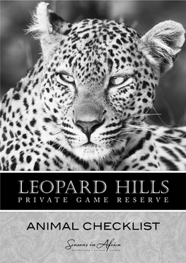 ANIMAL Checklist MAMMAL Checklist MAMMAL Checklist