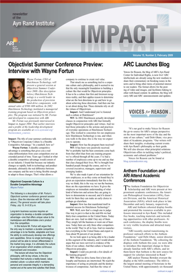 ARC Launches Blog Objectivist Summer Conference Preview: Interview with Wayne Fortun