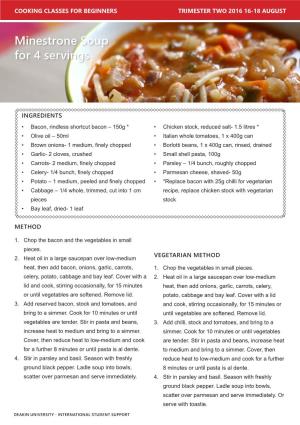Minestrone Soup for 4 Servings