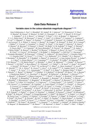 Gaia Data Release 2 Special Issue